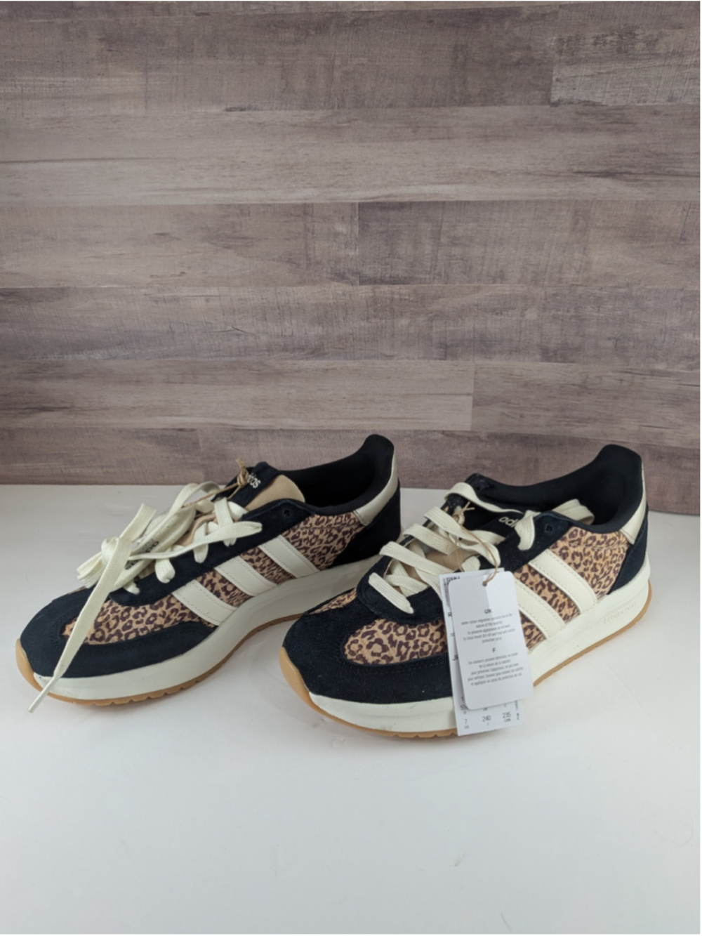 Women's Adidas Run 70s 2.0 Sneakers Size 7 Black and Beige Leopard Print - Picture 6 of 10